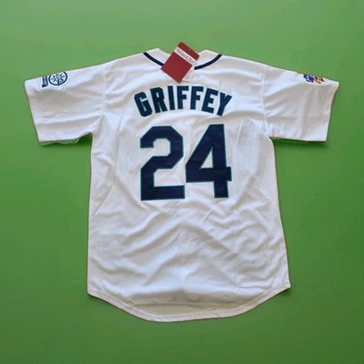 Camiseta Ken Griffey Jr Seattle Mariners 1997 Retro Blanca Retro NUEVA Cosida Foto 1 de 4