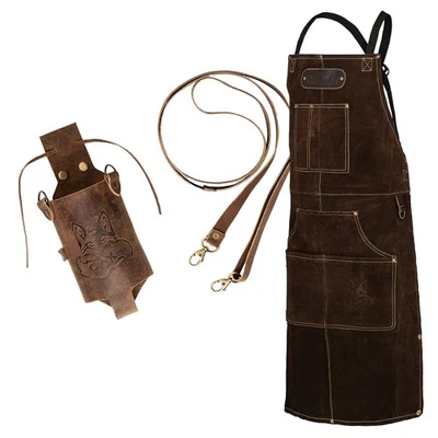 Black Forest Fox ROUGH SET Büffel Wild Rau Leder Grill Koch Schürze + Holster DB