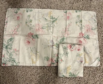 Lote de 2 fundas de almohada Ralph Lauren Estate de algodón egipcio ESTÁNDAR rosa floral** Foto 1 de 2