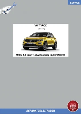 VW T-Roc (17>) Reparaturanleitung Motor 1,4 Liter Turbo Benziner 92-110 kW eBook - Bild 1 von 4