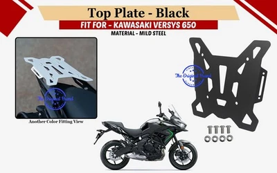 Placa superior negra con "accesorios aptos para Kawasaki Versys 650" Foto 1 de 4