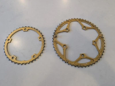 Cannondale Saeco  Chainring 39t 53t Gold  130mm BCD MK IV - Image 1 of 4