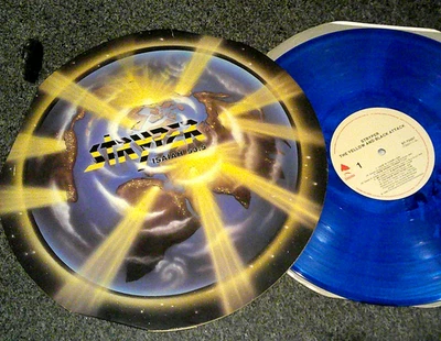 STRYPER BLUE VINYL ISAIAH 53:5 THE YELLOW AND BLACK ATTACK ENIGMA LP#ST-73207 - Image 1 of 4