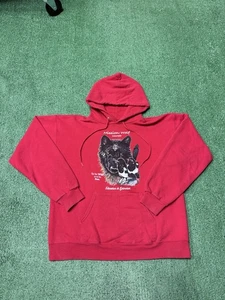 Vintage 90s Mission Wolf Colorado Hoodie Herren Gr. Medium Rot Natur Tiere - Bild 1 von 12