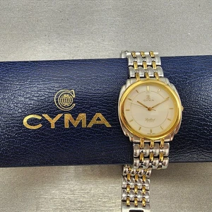 Reloj Cyma Sealord Hombre 32mm Esfera Blanca Dos Tonos Redondo 635 Batería Nueva Con Caja - Imagen 1 de 14