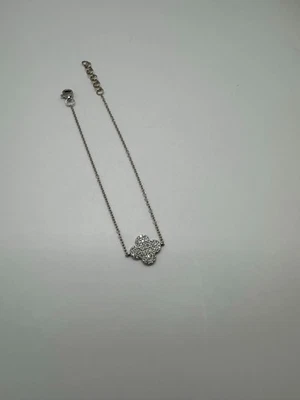 14K White Gold & Diamond Clover Chain Bracelet Saks Fifth Avenue Collection - Image 1 of 4