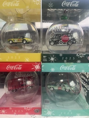 M2 Machines 2025 Coca Cola Christmas Ornament Set Of  4 - Image 1 of 4