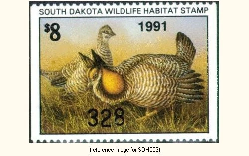 HALFPRICEHUNT SD South Dakota Habitat 1991 $8 (sage grouse) - Image 1 of 1