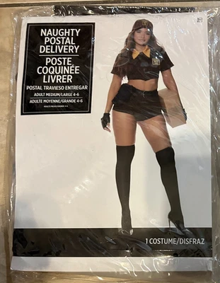 Naughty Sexy Postal UPS Delivery Carrier Adult Costume NEW Womens Med/Large 4-6 - Image 1 of 3
