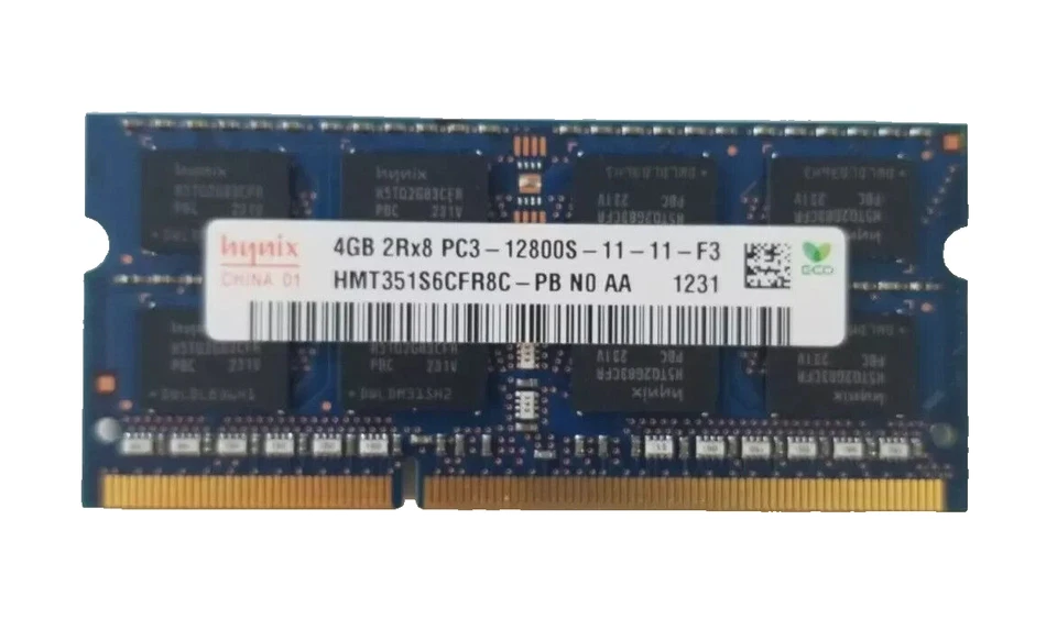 Hynix 4GB 2Rx8 PC3-12800 DDR3 1600MHz 1.5V Non-ECC SODIMM Laptop Memory RAM 1x4G - Image 1 of 1