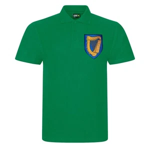 Poloshirt Irish Harp bestickt auf grün oder heidegrau - Bild 1 von 5
