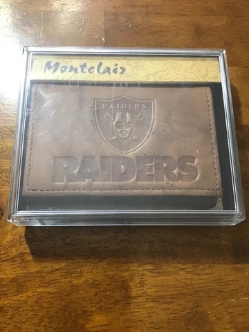 Oakland Las Vegas Raiders Brown Leather  Trifold Wallet Cover