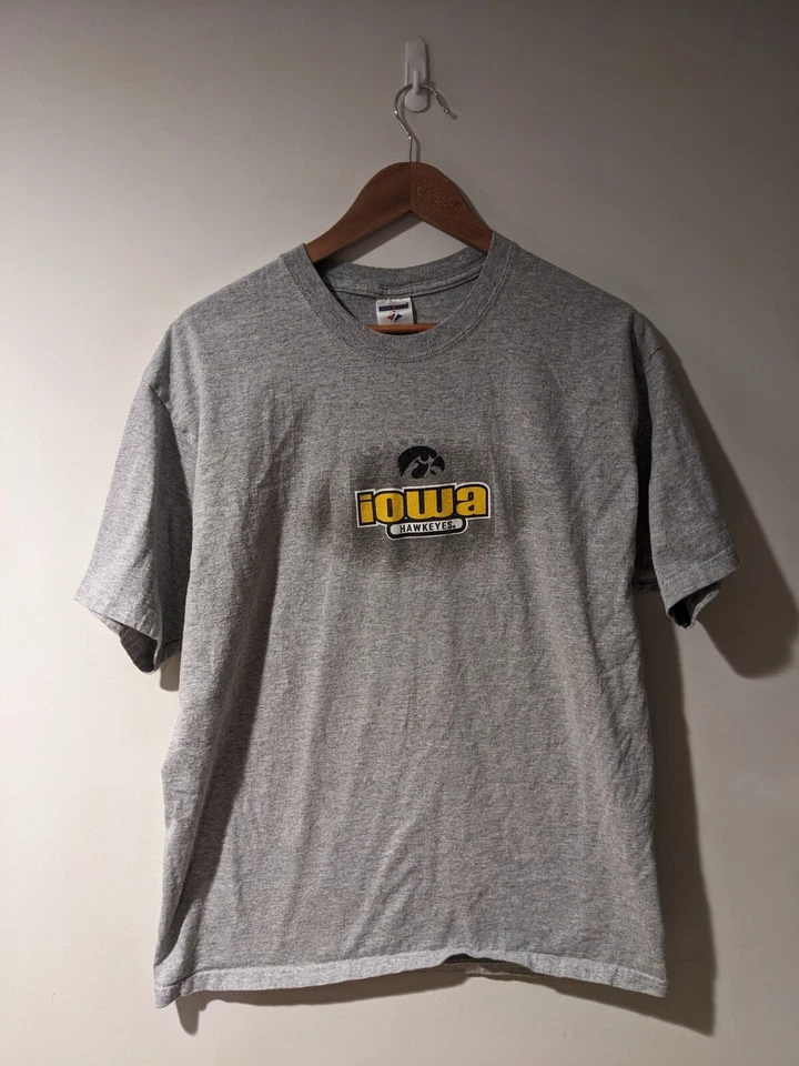 Camiseta De Colección Y2K Iowa Hawkeye Fútbol Universitario Gris X-Grande Foto 1 de 4
