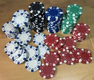Poker Chips Replacement 20 Each Red Green Black Blue, 40 White 120 Total VGC!!! - Picture 1 of 4