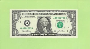 2003 ..UNCIRC $1 A 8932 2795 A .... 2003 $1 A-A NICE NOTE FRN - Bild 1 von 2