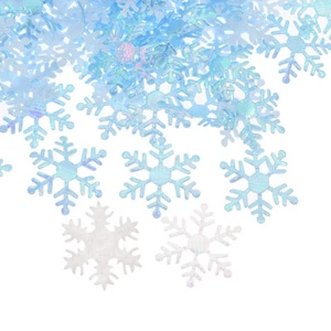 Apliques de copo de nieve no tejidos de poliéster hágalo usted mismo 200 piezas decoración de confeti de fiesta artesanal - Imagen 1 de 10