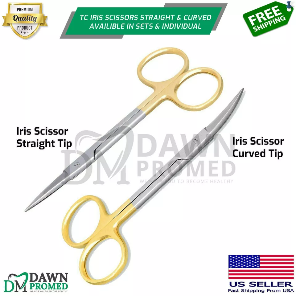 German Grade TC Iris Scissors 4.5" Stainless Dental Surgical Veterinary - Image 1 of 1