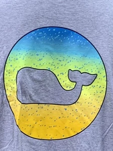 vineyard vines Mahi Whale Heather Grey Men's 2XL Big Tall Long Sleeve T Shirt XX - Picture 1 of 10