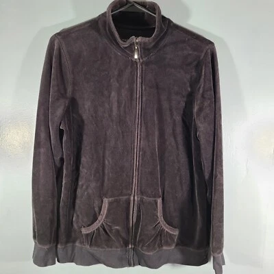 Made For Life Black Jacket Womens Sz L Full Zip Cotton Polyester Stand Up Collar - Image 1 of 4