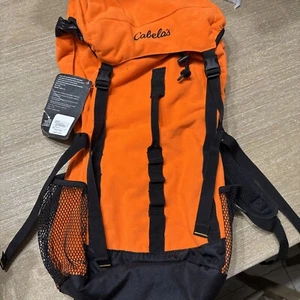 Vintage Cabela's Top Load Pack Blaze Orange Deer Camp Fleece Hunting NWT - Picture 1 of 3
