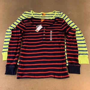 Joe Fresh Women's Size XL Navy Red Yellow Blue Striped Thermal Knit Tops NWT - Picture 1 of 10