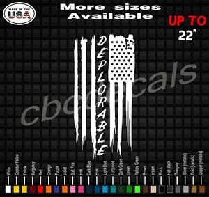 Deplorable Trump American Flag Vinyl Decal Sticker | TRUMP 2024 Decals - Picture 1 of 1