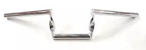 1" Z BARS Twisted Motorcycle Handlebars Chrome Triumph Honda Chopper Bobber 6" - Picture 1 of 9