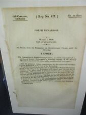 Government Report 1838 William Richardson Revolutionary War U.S. Army Maryland
