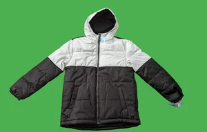 Boys Whales Tail Outerwear Hooded Winter Puffer Jacket Size 18 Black & White - Picture 1 of 5