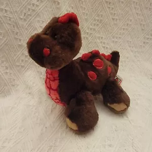Valentine Cocoa Red Brown Dinosaur HM338 Stuffed Plush 8" Webkinz Ganz EUC - Picture 1 of 8
