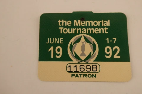 1992 Memorial Day Tournament Patron Ticket Badge Pin David Edwards Winner Cover