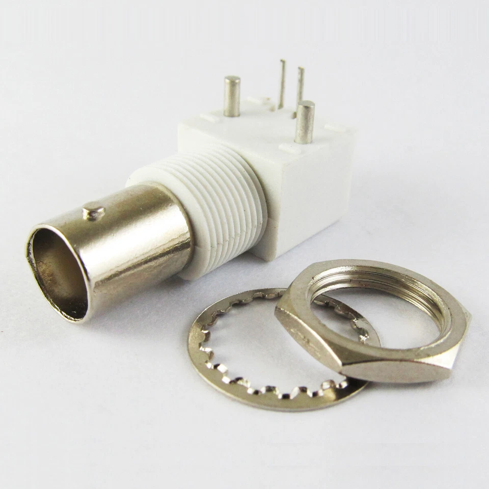 20pcs BNC Female Right Angle PCB Mount Jack BNC Q9 Female RF Coax CCTV Connector - Image 1 of 4