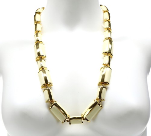 OFF WHITE Collana donna Tory Burch oro osso bianco sporco 29" colletto 143944