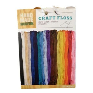 Hand Made Modern Craft Floss 100% Cotton 16 Colors 3 Needles Embroidery Crafts - Picture 1 of 6
