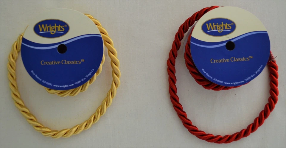 Cordón trenzado Wrights - 3/8" de ancho x 3 yardas - ¡5 colores brillantes para elegir! Foto 1 de 1