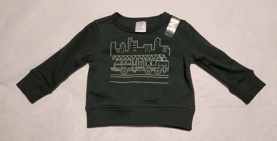 全新带标签 Baby Gap 男孩消防车运动衫套衫 12-18 个月 — 第 1/1 张图片