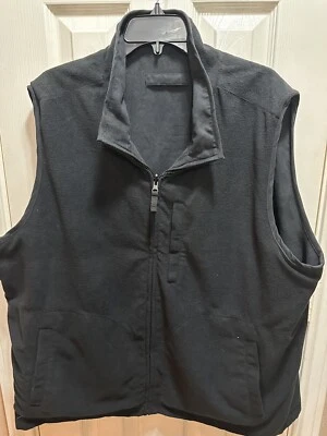 Weatherproof Men's XXL Vest Full Zip Fleece Lined Reversible Pockets Black - Image 1 of 4