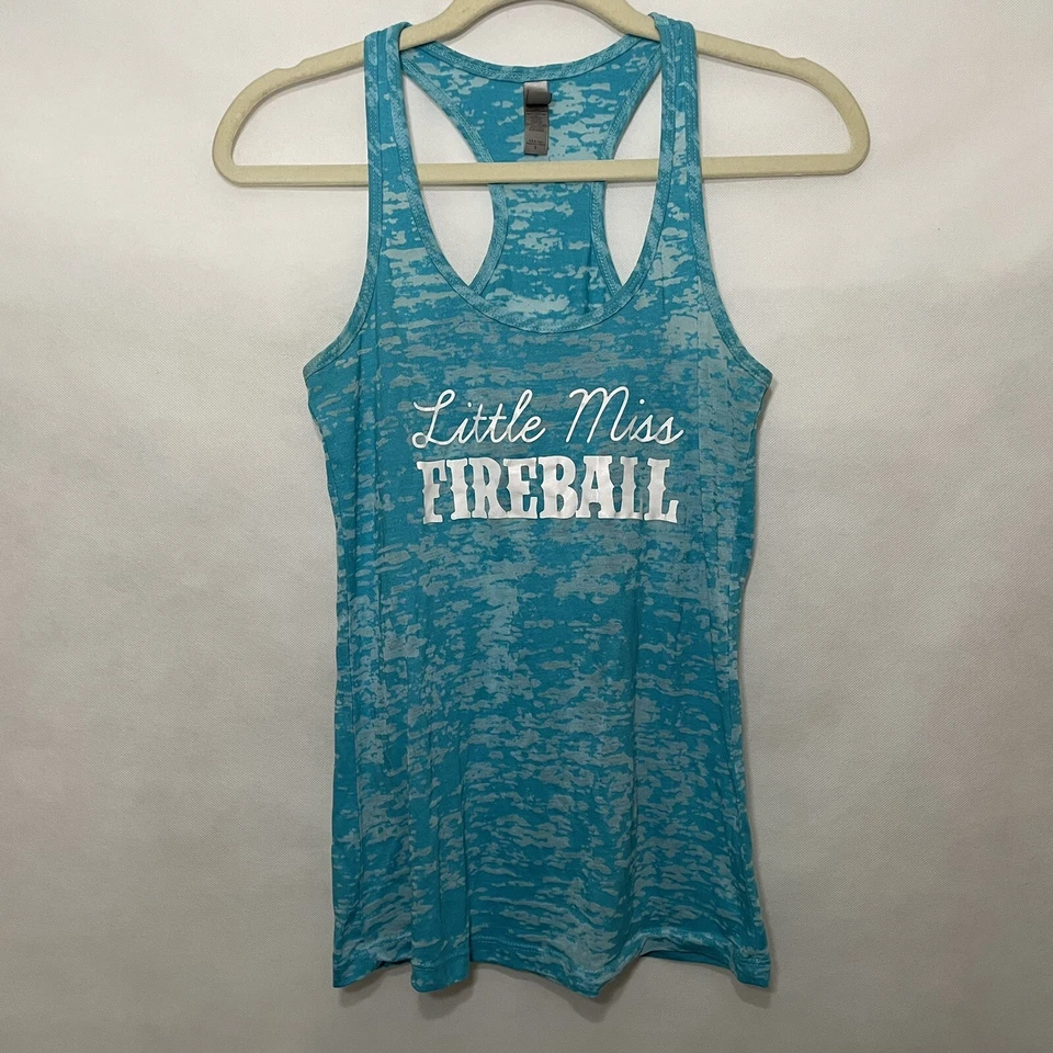 Camiseta sin mangas Next Level para mujer Burnout espalda deportiva gráfica Little Miss Fireball pequeña Foto 1 de 4