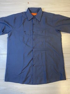 Red Kap Men's Industrial Work Shirt, Regular Fit, Short Sleeve, Navy ( L) - Picture 1 of 7