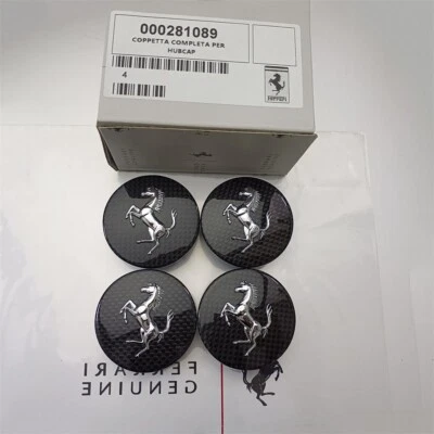 Juego de tapacubos centrales de fibra de carbono Ferrari 458 California F8 SF90 360 281089 Foto 1 de 4