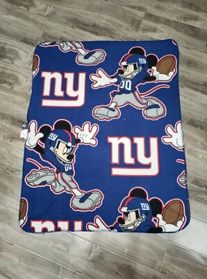 DISNEY x New York GIANTS Mickey Mouse NFL Throw Blanket The Northwest Company - Image 1 of 4