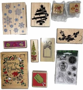 LOT (18) Weihnachten/Winter Thema Stempel All Night Media Studio G JRL... - Bild 1 von 9
