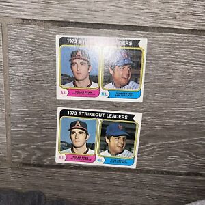 Two 1973 Stikeout Leaders Cards Featuring Nolan Ryan And Tom Seaver