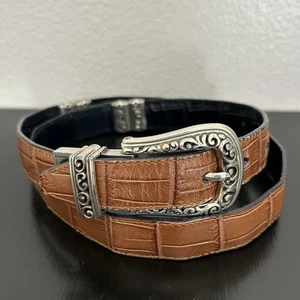 Brighton Collection Krokoprägung Damen Leder Wendegürtel schwarz braun L - Bild 1 von 5