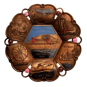 Atlantic City NJ Vintage Souvenir Messing Schmuck Tablett - Bild 1 von 3