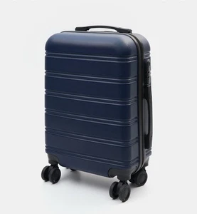 Hartschalenkoffer Reise Trolley Blau Koffer 55x20x38 Kabinen Handgepäck Tasche - Bild 1 von 3