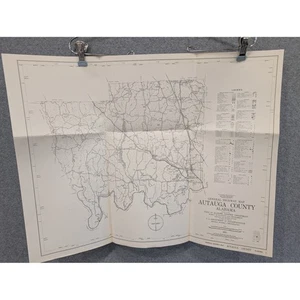 Vintage 1975 Autauga County Alabama General Highway Karte 23" x 18" Prattville Marbury - Bild 1 von 4
