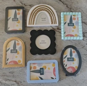 PICTURE FRAMES Gallery Wall Art Wall Decor lot of 7 Shabby Chic 4x6" whimzy NEW - Picture 1 of 10