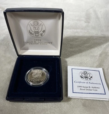 1999 Susan B Anthony United States Mint Proof Dollar Coin - Image 1 of 4