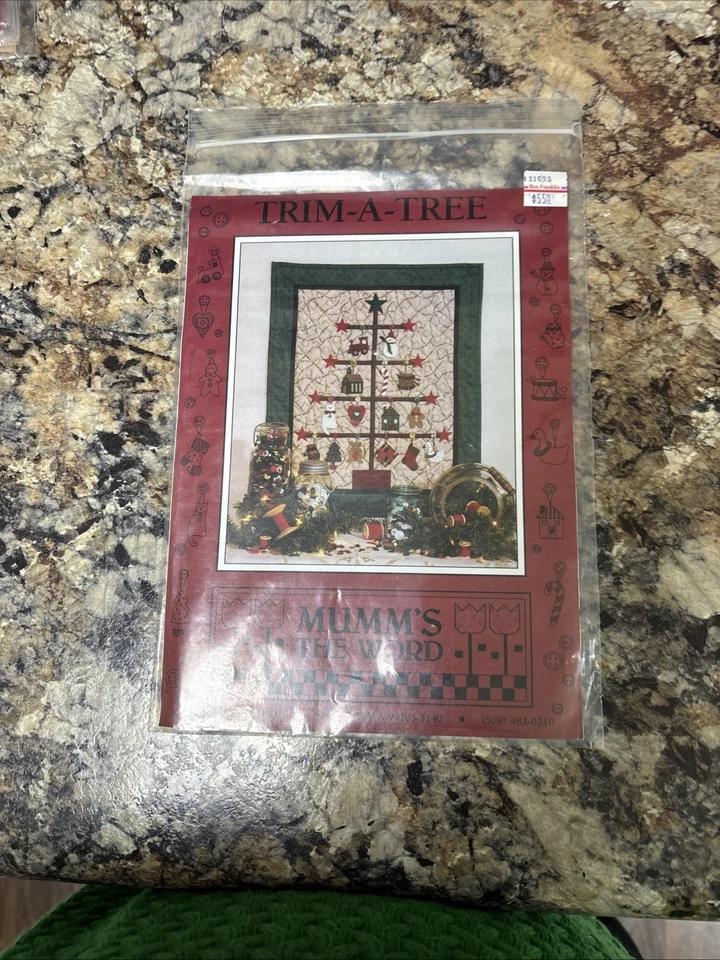 Patrón de Navidad “Trim A Tree” Mumm's The Word Edredón Nuevo en Paquete Foto 1 de 1